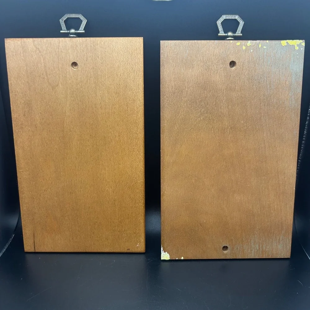 Vintage A Childs Morning and Evening Prayer Wood Wall Plaques Set of 2 Nursery